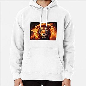 lion in flames Pullover Hoodie RB0712