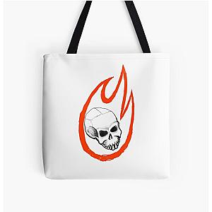 Skull in Flames  All Over Print Tote Bag RB0712