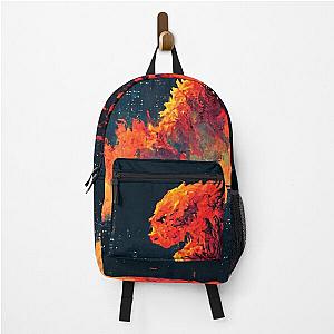 Dinosaur in a city in flames Backpack RB0712