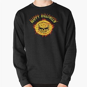 Happy Halloween In Flames   Happy Halloween In Flames Font Pullover Sweatshirt RB0712