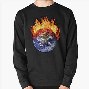 EARTH IN FLAMES Graphic  	 Pullover Sweatshirt RB0712