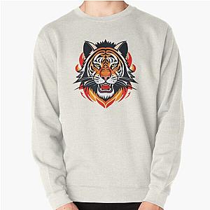 Tiger in Flames Design Pullover Sweatshirt RB0712