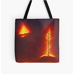 trees covered in flames All Over Print Tote Bag RB0712