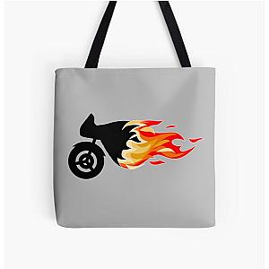 motorbike in flames All Over Print Tote Bag RB0712