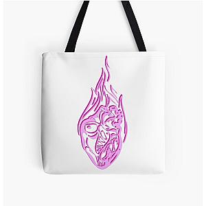 Pink heart in flames All Over Print Tote Bag RB0712