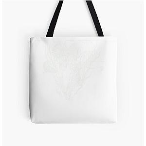 ram skull in flames 3 in All Over Print Tote Bag RB0712