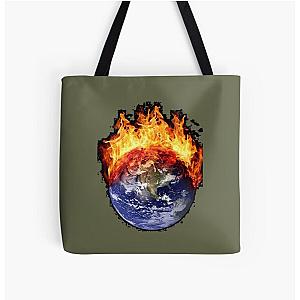 EARTH IN FLAMES Graphic  	 All Over Print Tote Bag RB0712