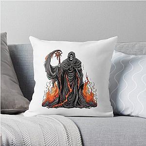 Grim Reaper in Flames Throw Pillow RB0712