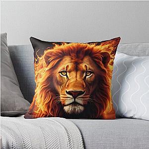 lion in flames Throw Pillow RB0712