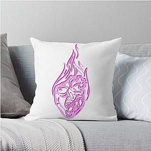 Pink heart in flames Throw Pillow RB0712