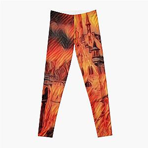 Medieval Castle in Flames Leggings RB0712