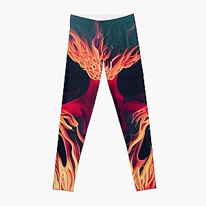 Halloween 2022 Collection: Skull in Flames Leggings RB0712