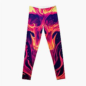 Halloween 2022 Collection: Skull in Flames Leggings RB0712