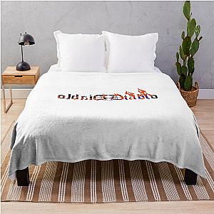 Diablo Flames Devil Gotic Lettering in Flames Throw Blanket RB0712