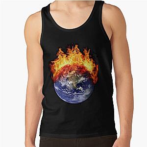 EARTH IN FLAMES Graphic  	 Tank Top RB0712