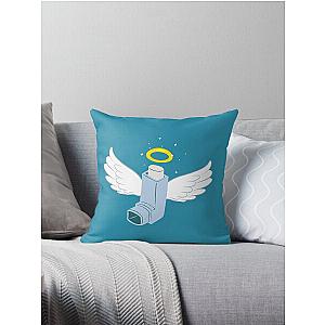 All Hail The inhaler, Asthma- Emotional Support Chronic Illness Humor Throw Pillow