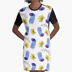 Inhaler Power! - pattern - white  Graphic T-Shirt Dress