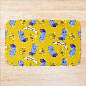 Inhaler Power! - pattern - yellow Bath Mat