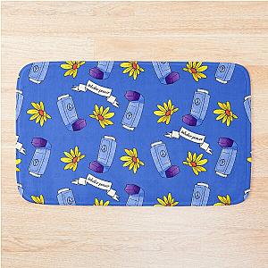 Inhaler Power! - pattern - blue Bath Mat