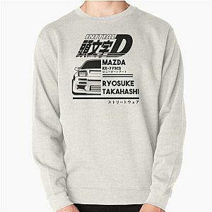 Mazda RX7 Initial D Left ( black  print ) Pullover Sweatshirt RB2806