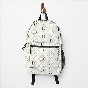 Letter D Floral Butterfly Monogram Initial D Gold Geometric Design Backpack RB2806