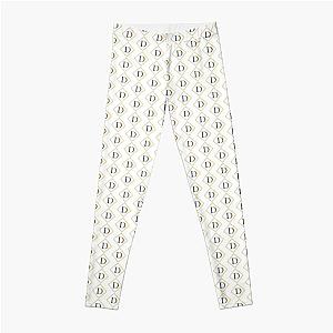 Letter D Floral Butterfly Monogram Initial D Gold Geometric Design Leggings RB2806