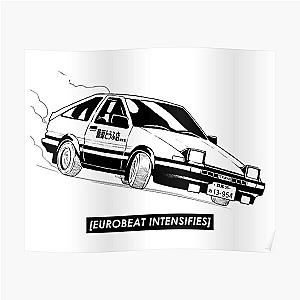 Eurobeat Intensifies AE86 Kansei Dorifto Initial D Car Poster RB2806