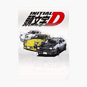 Initial D AE86 &amp; RX7 Sketch  Poster RB2806