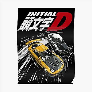 Initial D - Mountain Drift Racing Tandem AE86 vs FD rx-7 Poster RB2806