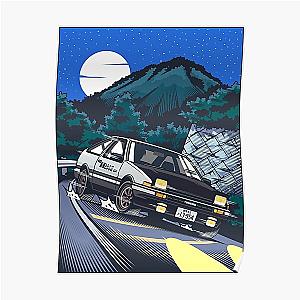 Initial D Takumi Fujiwara Hachiroku Downhill Attack! AE86 Trueno Poster RB2806