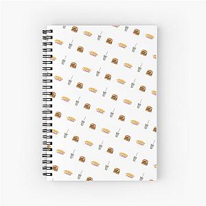 In N Out Style Burger Shake Fries Pattern Spiral Notebook