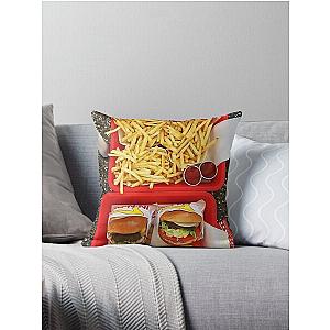 in n out fries burger Throw Pillow