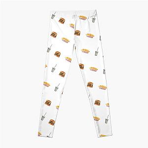 In N Out Style Burger Shake Fries Pattern Leggings