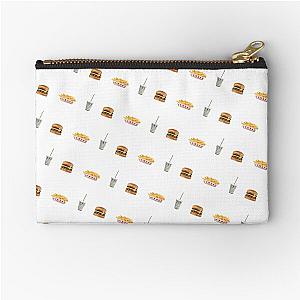 In N Out Style Burger Shake Fries Pattern Zipper Pouch