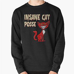Funny Cat Design Insane Cats Posse Scary Kitten Clown Horror  Pullover Sweatshirt