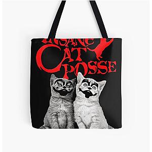 Retro Halloween Design Insane Cats Posse Love Cute Kittens  All Over Print Tote Bag