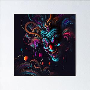 Neon - Abstract - Insane - Evil - Killer - Clown Design Poster