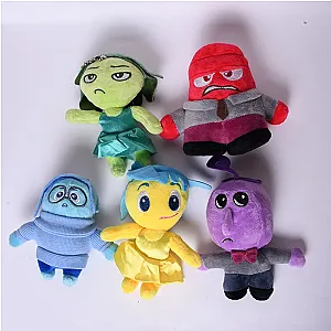 5 Pcs/Set Inside Out Movie Joy Sadness Fear Joy Disgust Anger Soft Cartoon Toys Keychain