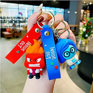 Disney Inside Out Anime Figure Joy Sadness Anger Disgust Fear Doll Keychain