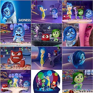 Disney Inside Out Happiness Fear Disgust Sadness Anger Canvas 5 Emotions for Living Paintings