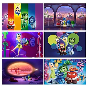 Colourful Inside Out Photography Backdrop Pixar Kids Birthday Party Decoration