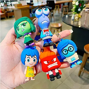 Inside Out Cartoon Characters Figure Toy Keychains