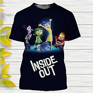 Inside Out Disney Cartoon 3D Print Streetwear Oversized T Shirt