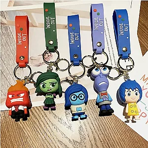 INSIDE OUT 3D Anime Figures Doll Brain Agent Team Cartoon Keychain