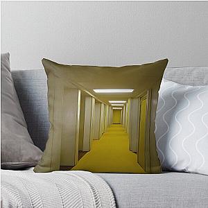 The Backrooms Liminal Space Doors and Yellow Recipe Throw Pillow