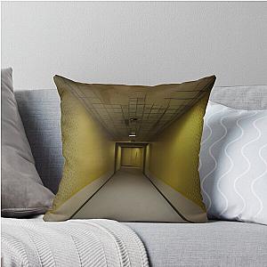 The Backrooms Liminal Space Doors and Yellow Wallpaper Throw Pillow