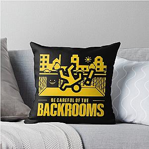 No Clipping Into The Backrooms Yellow Throw Pillow