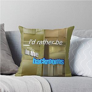 I'd Rather Be in the Backrooms Throw Pillow