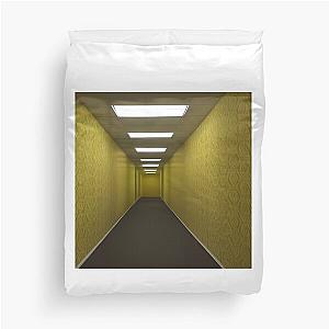 The Backrooms - Liminal Space - Doors and a Yellow Wallpaper Duvet Cover