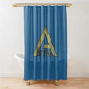 A Backrooms Emblem Shower Curtain